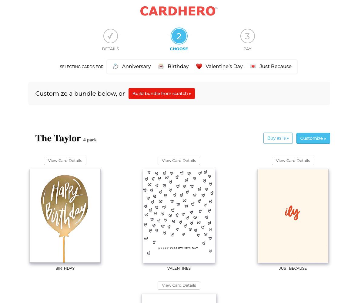 Screenshot of CardHero web app