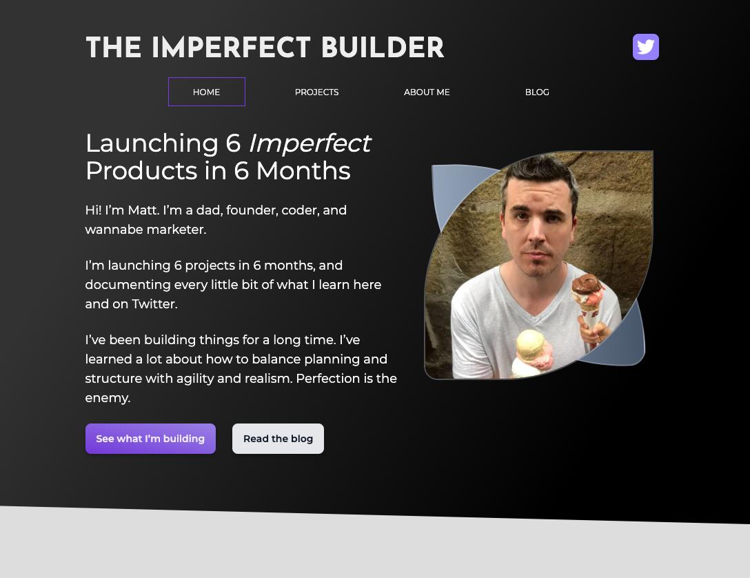 Screenshot of Imperfect Builder blog